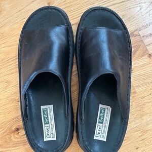 Josef Seibel Black Leather Sandals